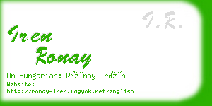 iren ronay business card